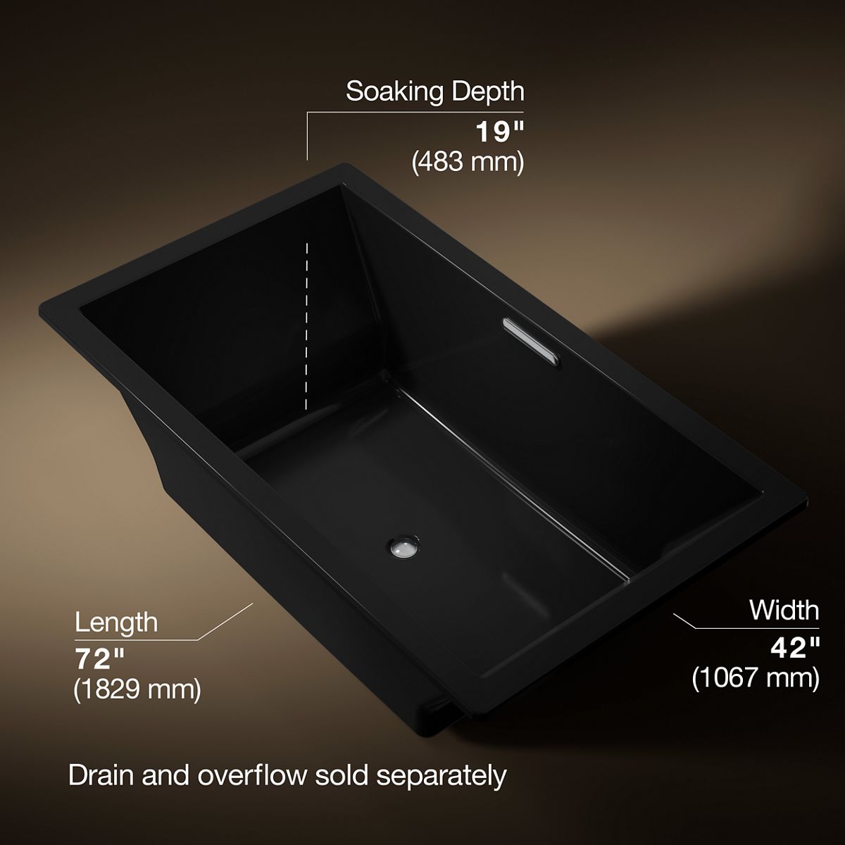 Underscore® 72" x 42" drop-in bath