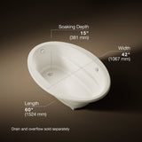 Sunward® 60" x 42" drop-in Heated BubbleMassage™ air bath with Bask® heated surface