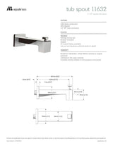 6 1/2" square tub spout with diverter