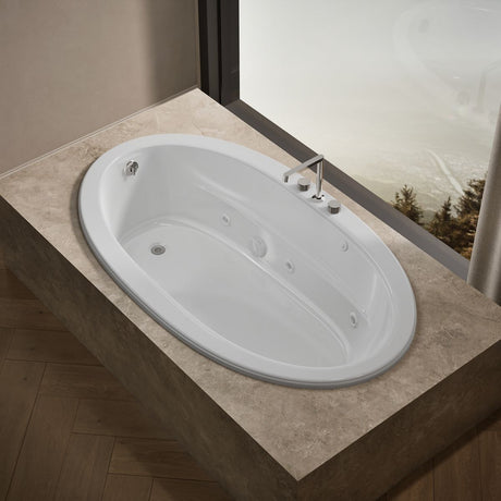 Sunward® 72" x 42" drop-in heated whirlpool bath