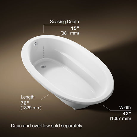 Sunward® 72" x 42" drop-in bath