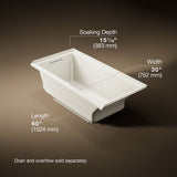 Underscore® 60" x 30" alcove Heated BubbleMassage™ air bath, left drain