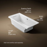 Underscore® 60" x 30" alcove Heated BubbleMassage™ air bath with Bask®, left drain