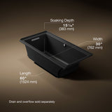 Underscore® 60" x 30" alcove Heated BubbleMassage™ air bath with Bask®, left drain