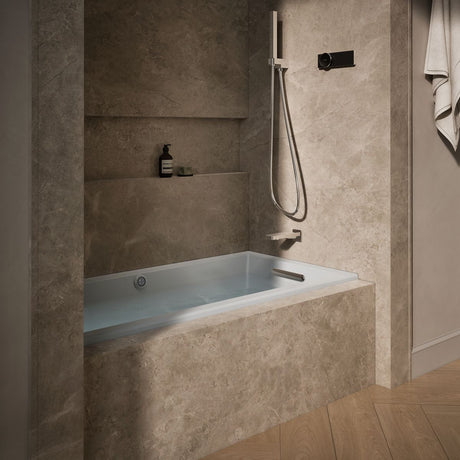 Underscore® 60" x 30" alcove Heated BubbleMassage™ air bath with Bask®, right drain