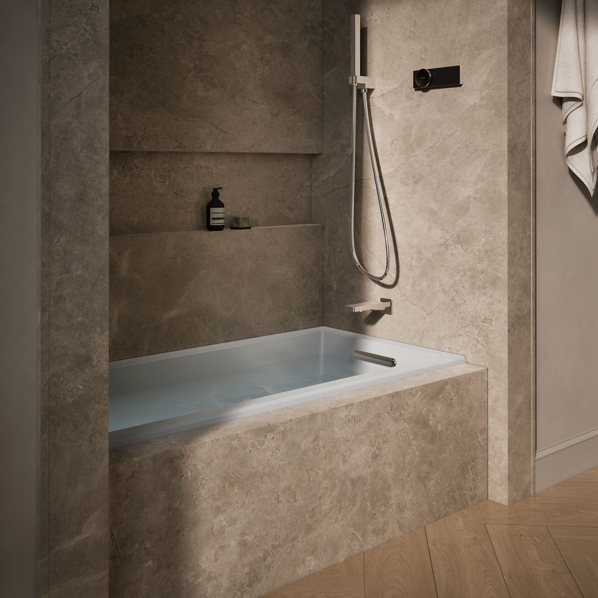 Underscore® 60" x 30" drop-in/alcove heated whirlpool bath, right drain