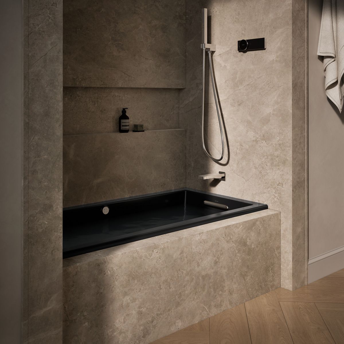 Underscore® 60" x 30" alcove Heated BubbleMassage™ air bath with whirlpool, right drain