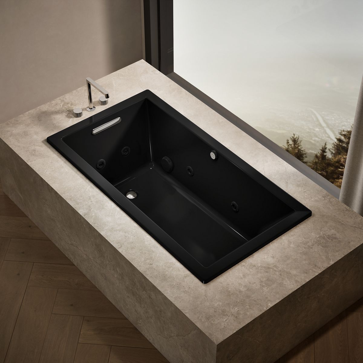 Underscore® 60" x 32" drop-in Heated BubbleMassage™ air bath with whirlpool