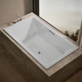 Underscore® 72" x 42" drop-in heated whirlpool bath