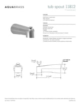 7" round tub spout with diverter