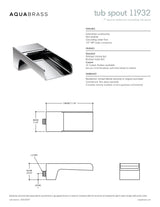 7" square wallmount cascading tub spout