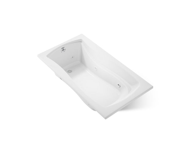 Mariposa® 66" x 35-7/8" drop-in whirlpool bath with end drain and heater