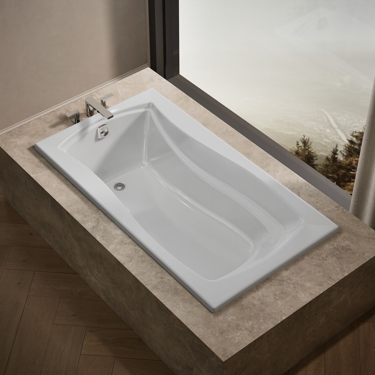 Mariposa® 66" x 36" drop-in Heated BubbleMassage™ air bath