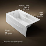Mariposa® 66" x 36" alcove whirlpool with alcove, left drain