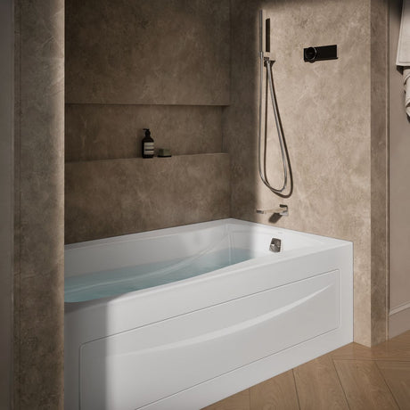 Mariposa® 66" x 36" alcove Heated BubbleMassage™ air bath, right drain