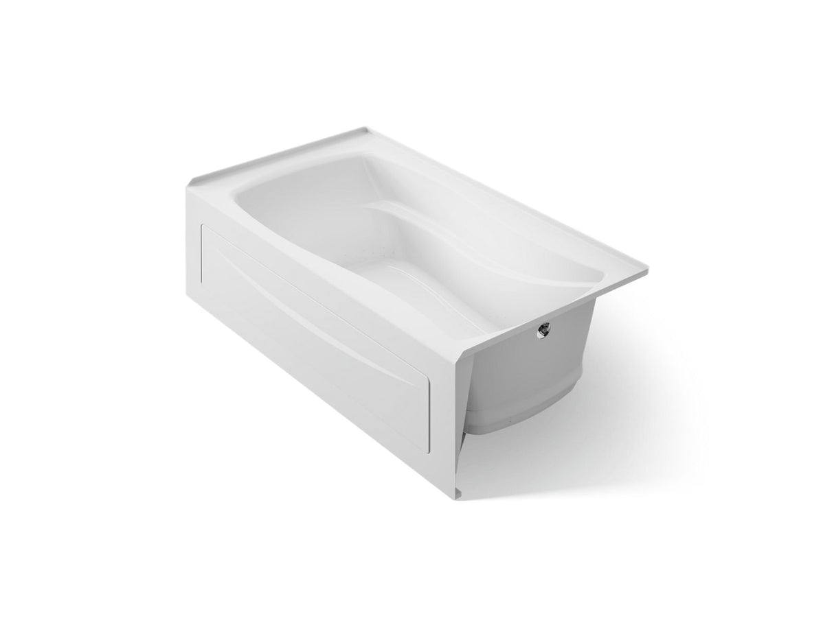 Mariposa® 66" x 36" alcove Heated BubbleMassage™ air bath, right drain