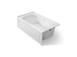 Mariposa® 66" x 36" alcove whirlpool bath with Bask® heated surface, right drain