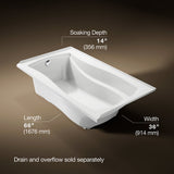 Mariposa® 66" x 36" alcove bath, left drain