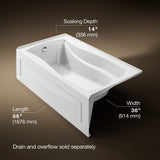 Mariposa® 66" x 36" alcove bath, left drain