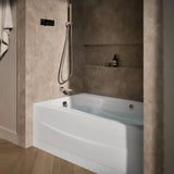Mariposa® 60" x 36" alcove Heated BubbleMassage™ air bath with Bask® heated surface, left drain
