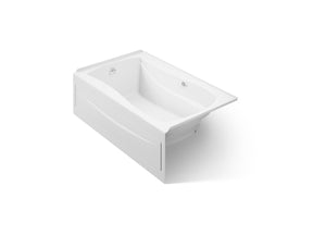 Mariposa® 60" x 36" alcove Heated BubbleMassage™ air bath with Bask® heated surface, left drain