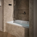 Mariposa® 60" x 36" alcove Heated BubbleMassage™ air bath with Bask® heated surface, left drain