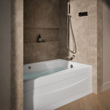 Mariposa® 60" x 36" alcove whirlpool bath Bask® heated surface, right drain