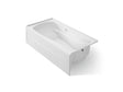 Mariposa® 72" x 36" alcove Heated BubbleMassage™ air bath with Bask® heated surface, right drain