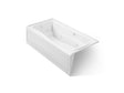 Mariposa® 72" x 36" alcove whirlpool bath with Bask® heated surface, left drain