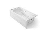 Mariposa® 72" x 36" alcove whirlpool bath with Bask® heated surface, right drain