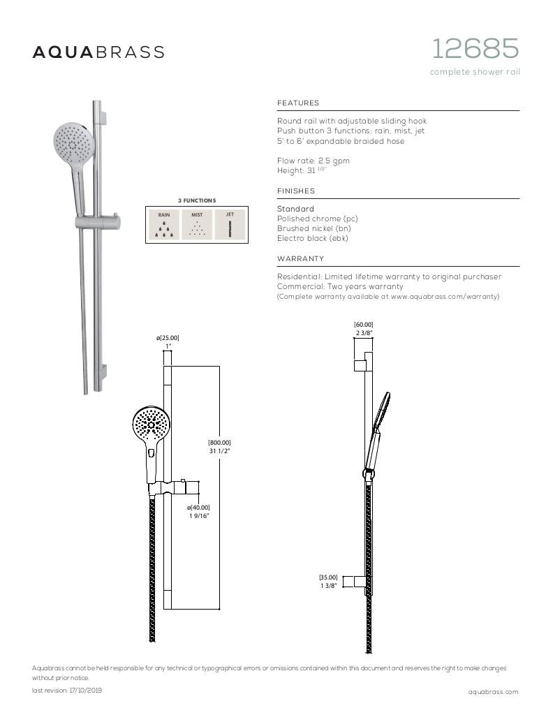 Complete shower rail