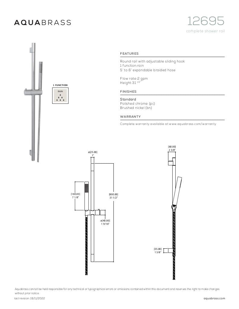 Complete shower rail