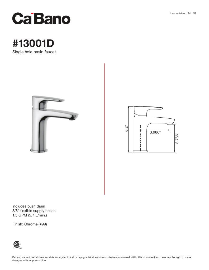Single hole basin faucet