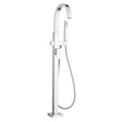 Contemporary Square Freestanding Bathtub Faucet With Lever Handle for Flash® Rough-In Valve