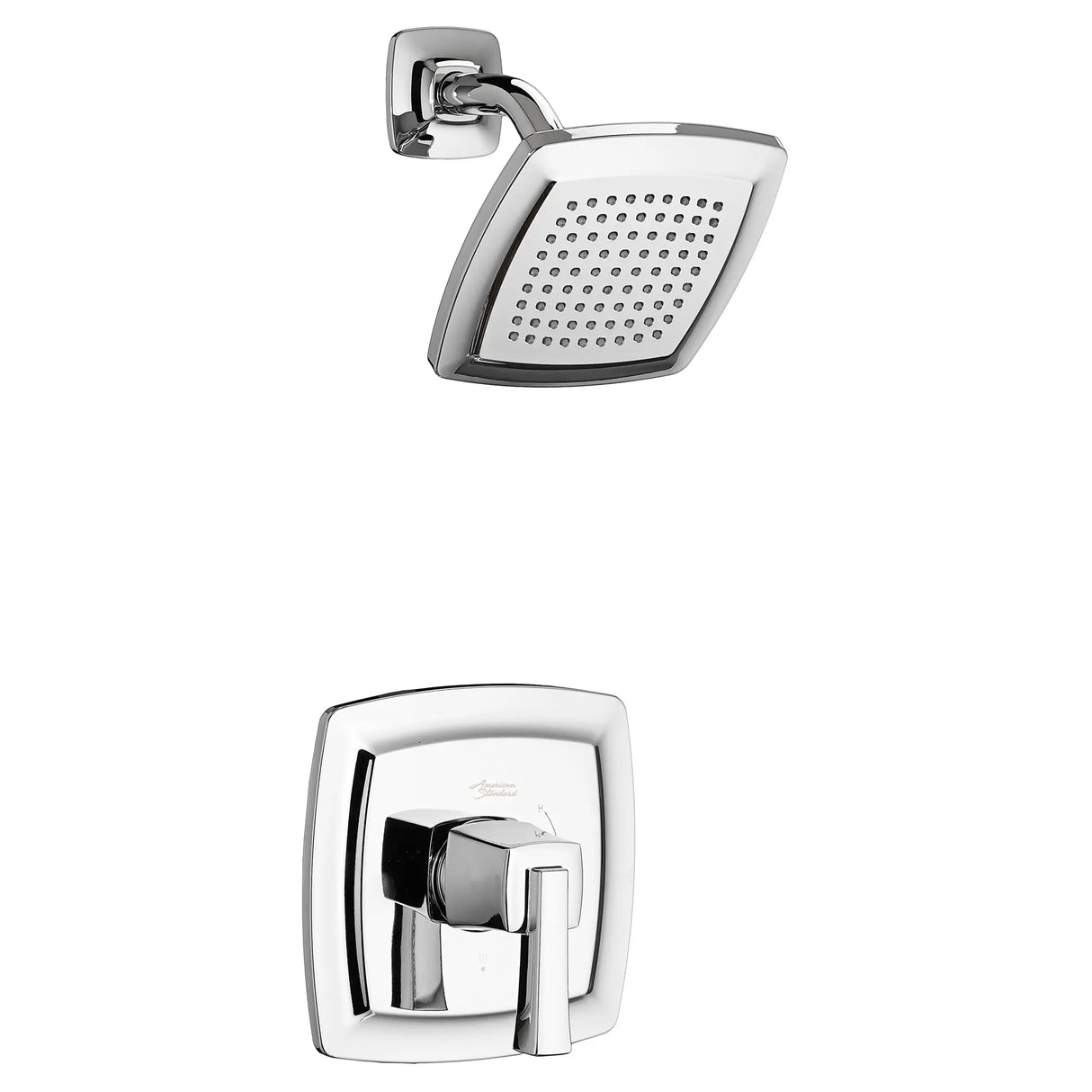 Townsend® 2.5 gpm/9.5L/min Shower Trim Kit With Rain Showerhead, Double Ceramic Pressure Balance Cartridge With Lever Handle