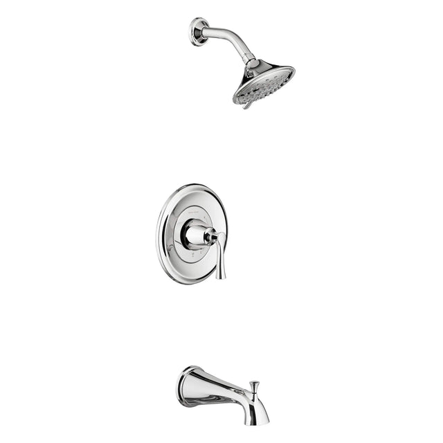 Estate 1.8 gpm/6.8 L/min Tub and Shower Trim Kit With Water-Saving 3-Function Showerhead, Double Ceramic Pressure Balance Cartridge With Lever Handle