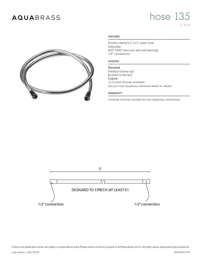 5' to 6' expandable braided hose