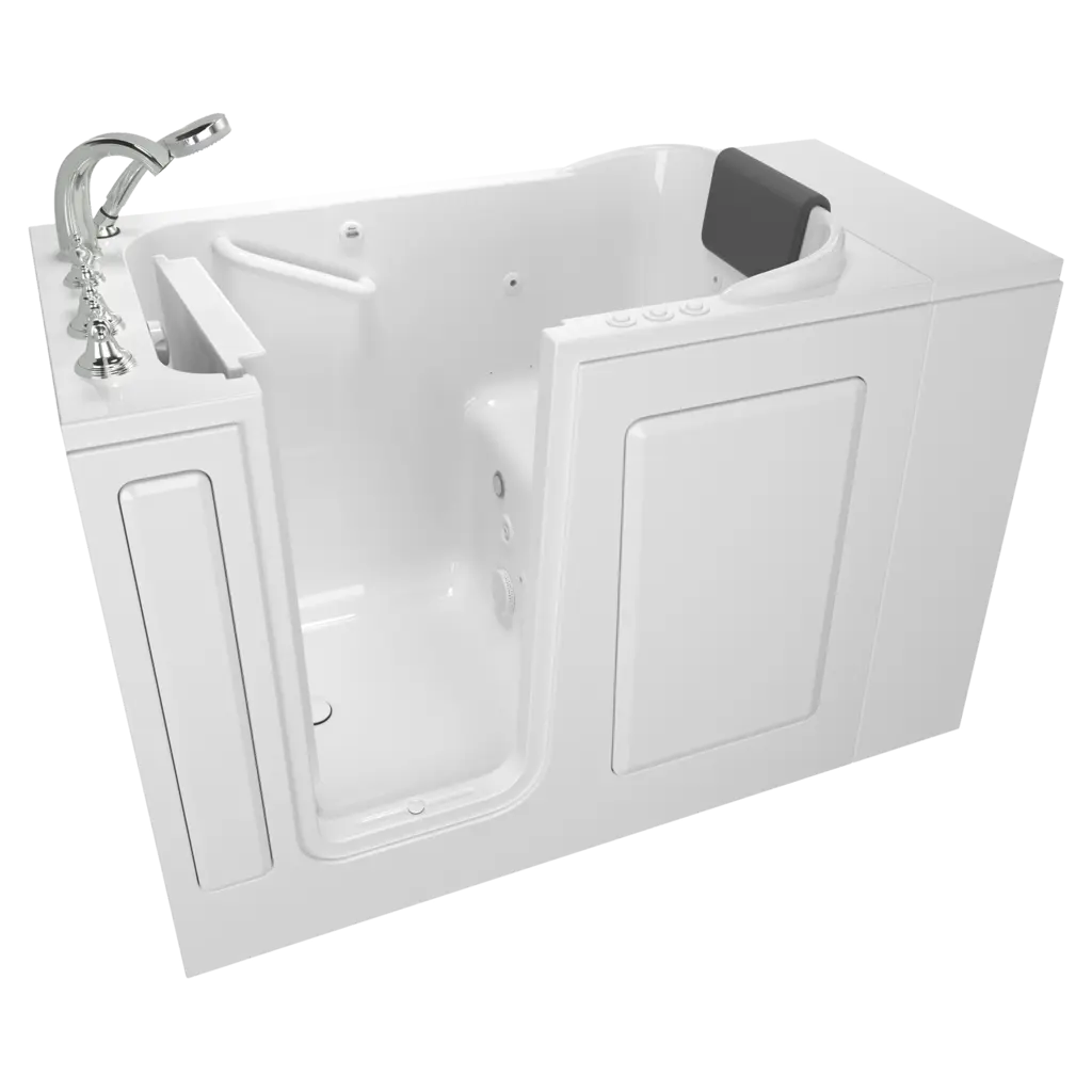 Gelcoat Premium Series 28 x 48-Inch Walk-in Tub With Combination Air Spa and Whirlpool Systems - Left-Hand Drain With Faucet