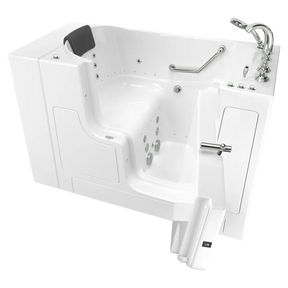 Gelcoat Premium Series 30 x 52-Inch Walk-in Tub With Combination Air Spa and Whirlpool Systems - Right-Hand Drain With Faucet