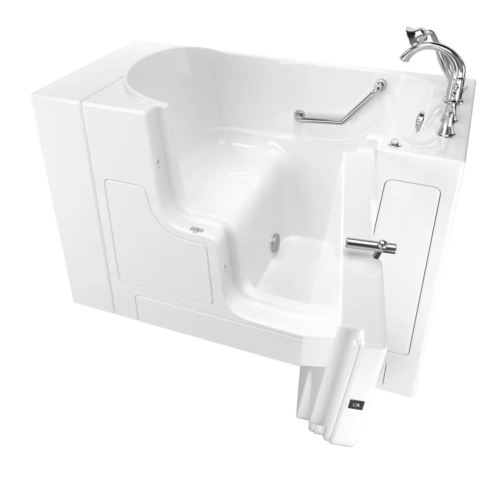 Gelcoat Value Series 30 x 52-Inch Walk-in Tub With Soaking Bath - Right-Hand Drain With Faucet