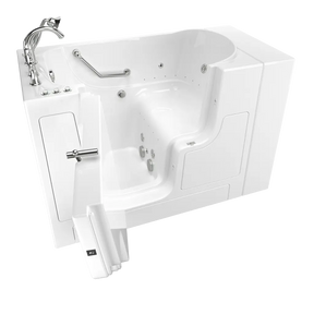 Gelcoat Value Series 30 x 52-Inch Walk-in Tub With Combination Air Spa and Whirlpool Systems - Right-Hand Drain With Faucet