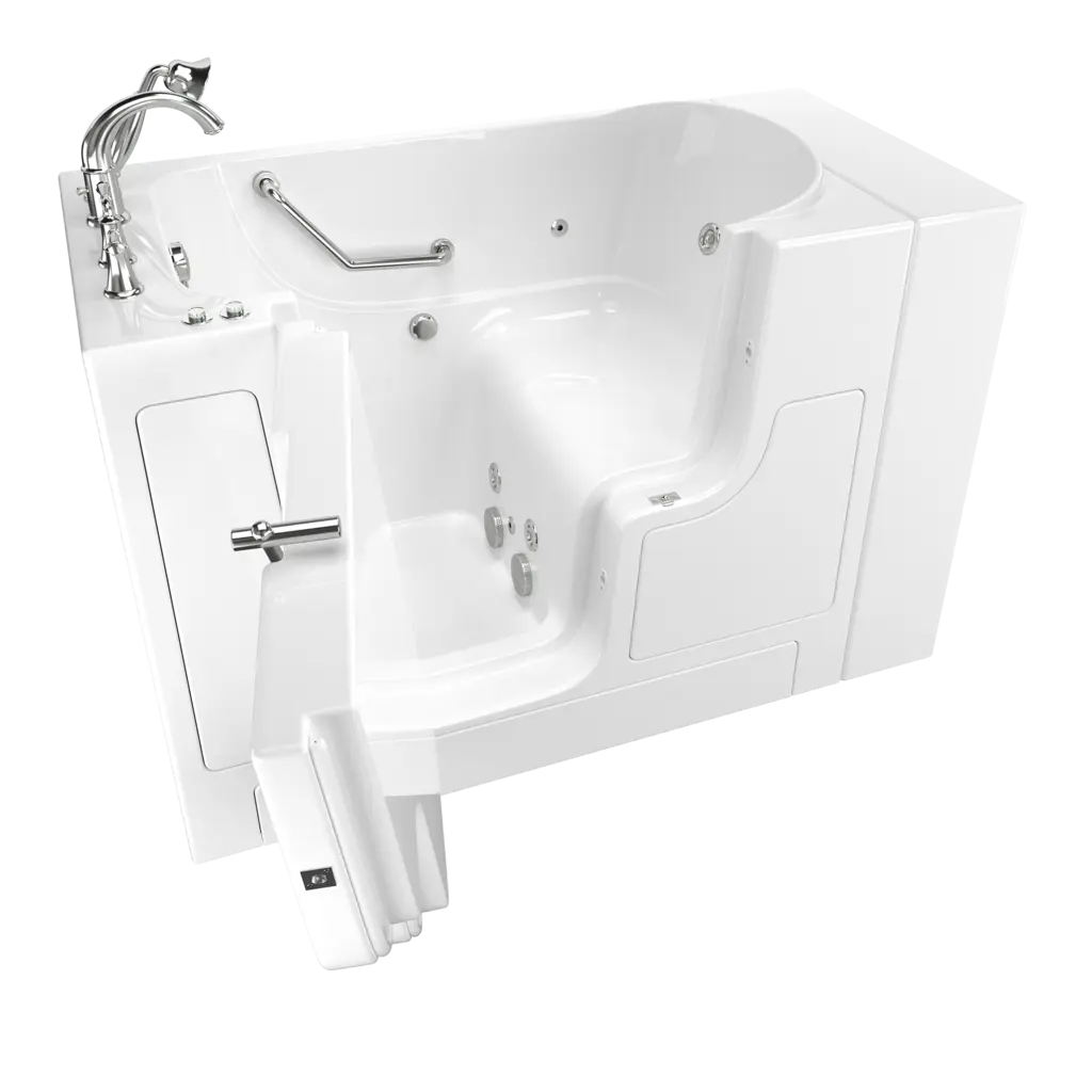 Gelcoat Value Series 30 x 52-Inch Walk-in Tub With Whirlpool System - Left-Hand Drain With Faucet