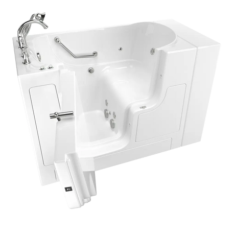 Gelcoat Value Series 30 x 52-Inch Walk-in Tub With Whirlpool System - Left-Hand Drain With Faucet