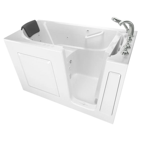 Gelcoat Premium Series 30 x 60 -Inch Walk-in Tub With Combination Air Spa and Whirlpool Systems - Right-Hand Drain With Faucet