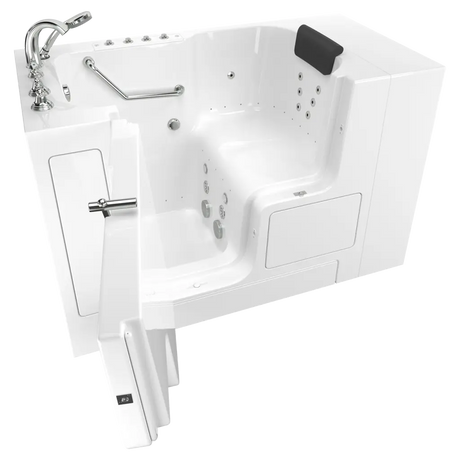 Gelcoat Premium Series 32 x 52-Inch Walk-in Tub With Combination Air Spa and Whirlpool Systems - Left-Hand Drain With Faucet