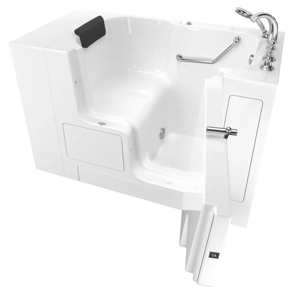 Gelcoat Premium Series 32 x 52-Inch Walk-in Tub With Soaking Bath - Right-Hand Drain With Faucet