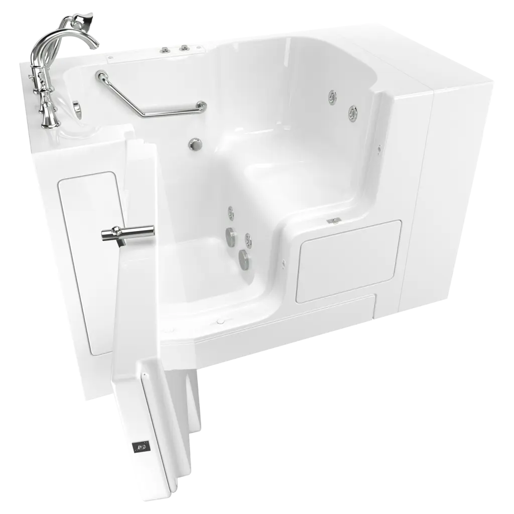 Gelcoat Value Series 32 x 52-Inch Walk-in Tub With Whirlpool System - Left-Hand Drain With Faucet
