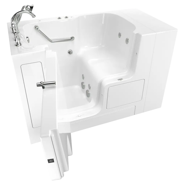 Gelcoat Value Series 32 x 52-Inch Walk-in Tub With Whirlpool System - Left-Hand Drain With Faucet