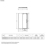 Nebula 56 ½-58 ½ x 78 ¾ in. 8mm Sliding Shower Door for Alcove Installation with Clear glass in Chrome