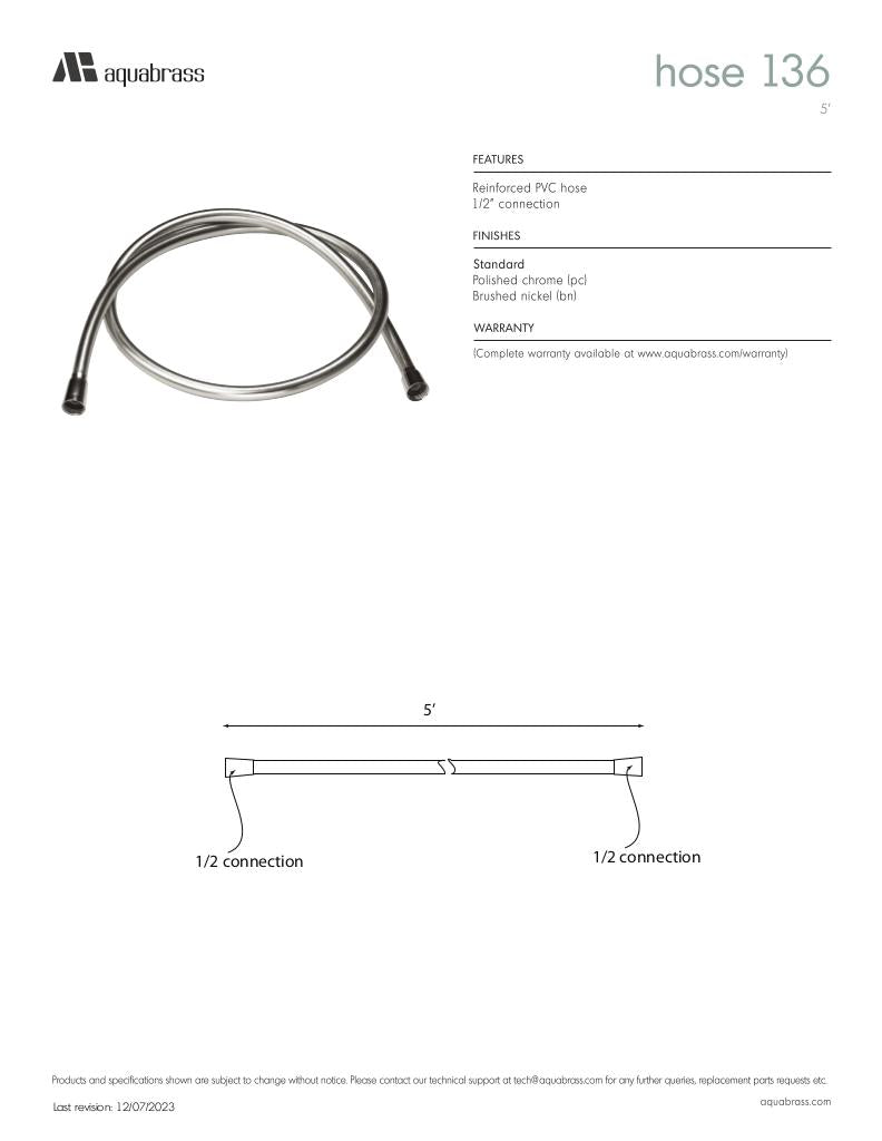 5' reinforced PVC hose